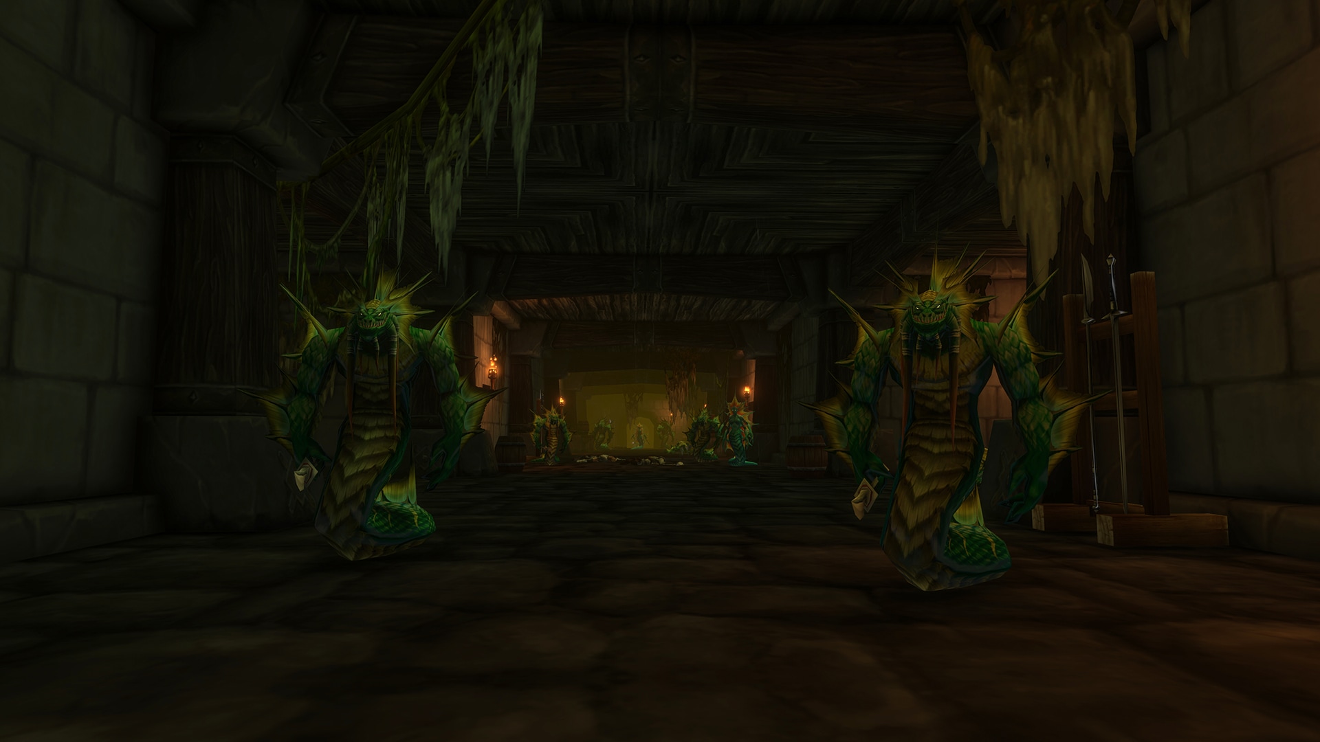 Naga guard the dark prison corridors.